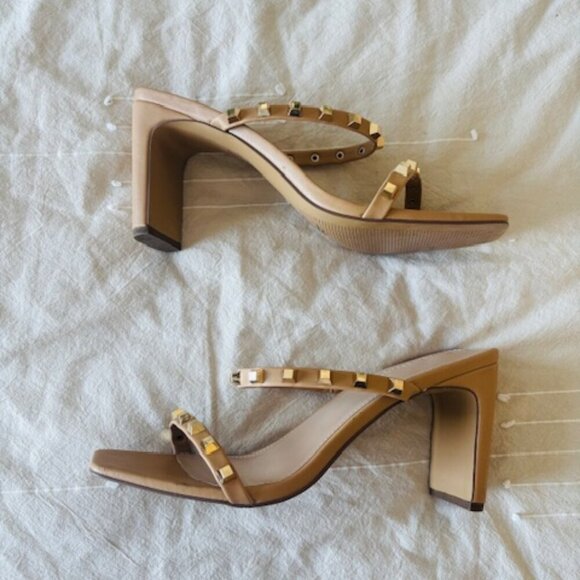 The Drop Avery Square Toe Two Strap High Heeled Sandal size 9 - Picture 5 of 7